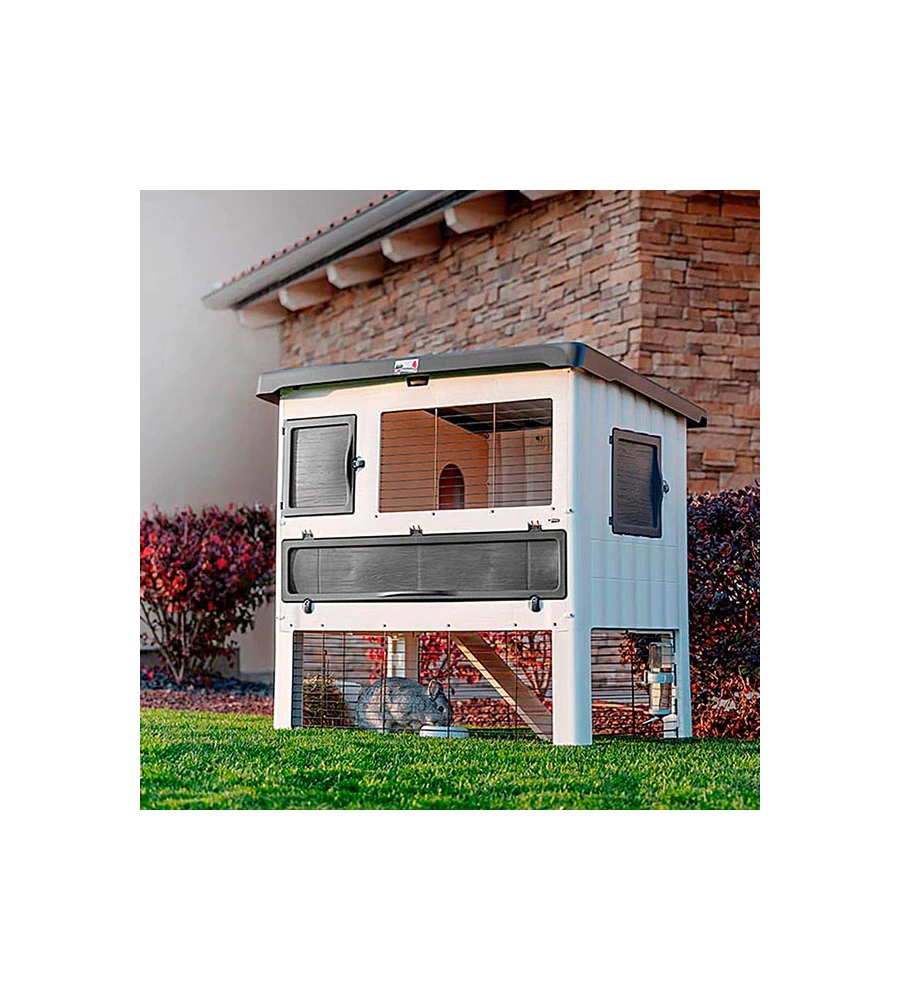 CONIGLIERA IN RESINA "GRAND LODGE 140", 115,5X73X110 CM - FERPLAST