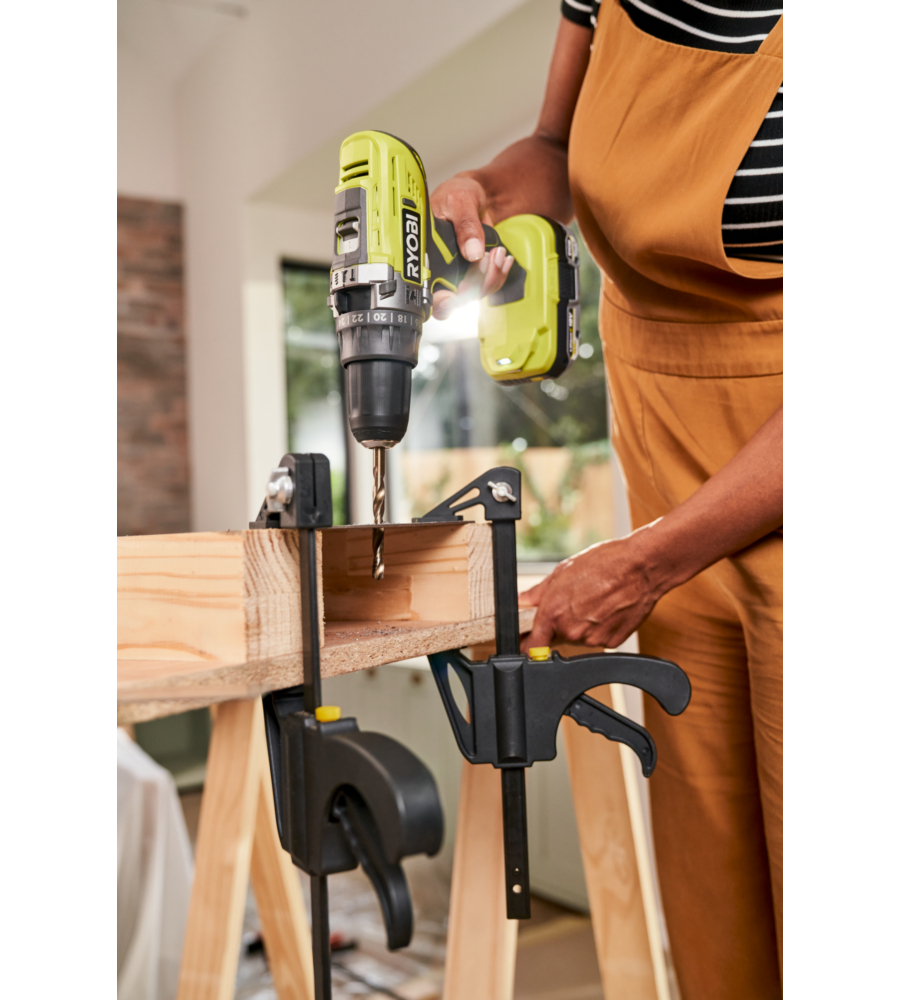 TRAPANO AVVITATORE A PERCUSSIONE A BATTERIA RYOBI "R18PD3-0" 2 VELOCITA' 18V, SOLO CORPO MACCHINA