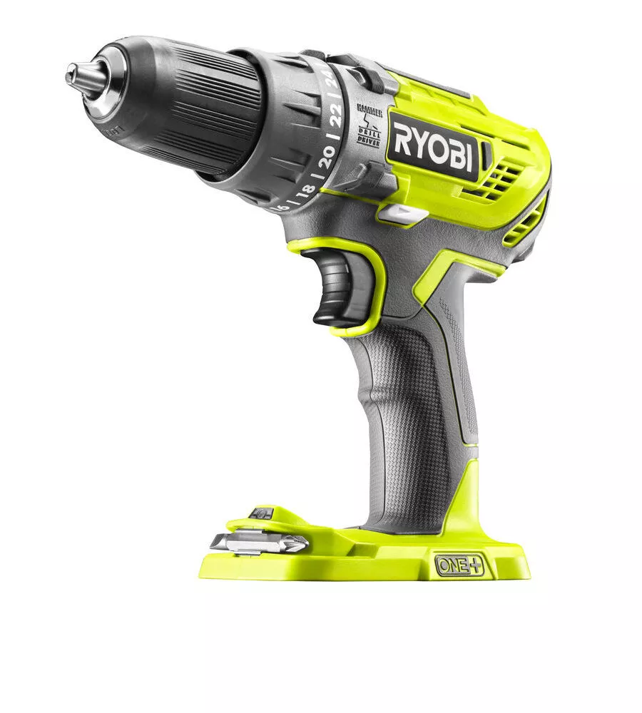 TRAPANO AVVITATORE A PERCUSSIONE A BATTERIA RYOBI "R18PD3-0" 2 VELOCITA' 18V, SOLO CORPO MACCHINA