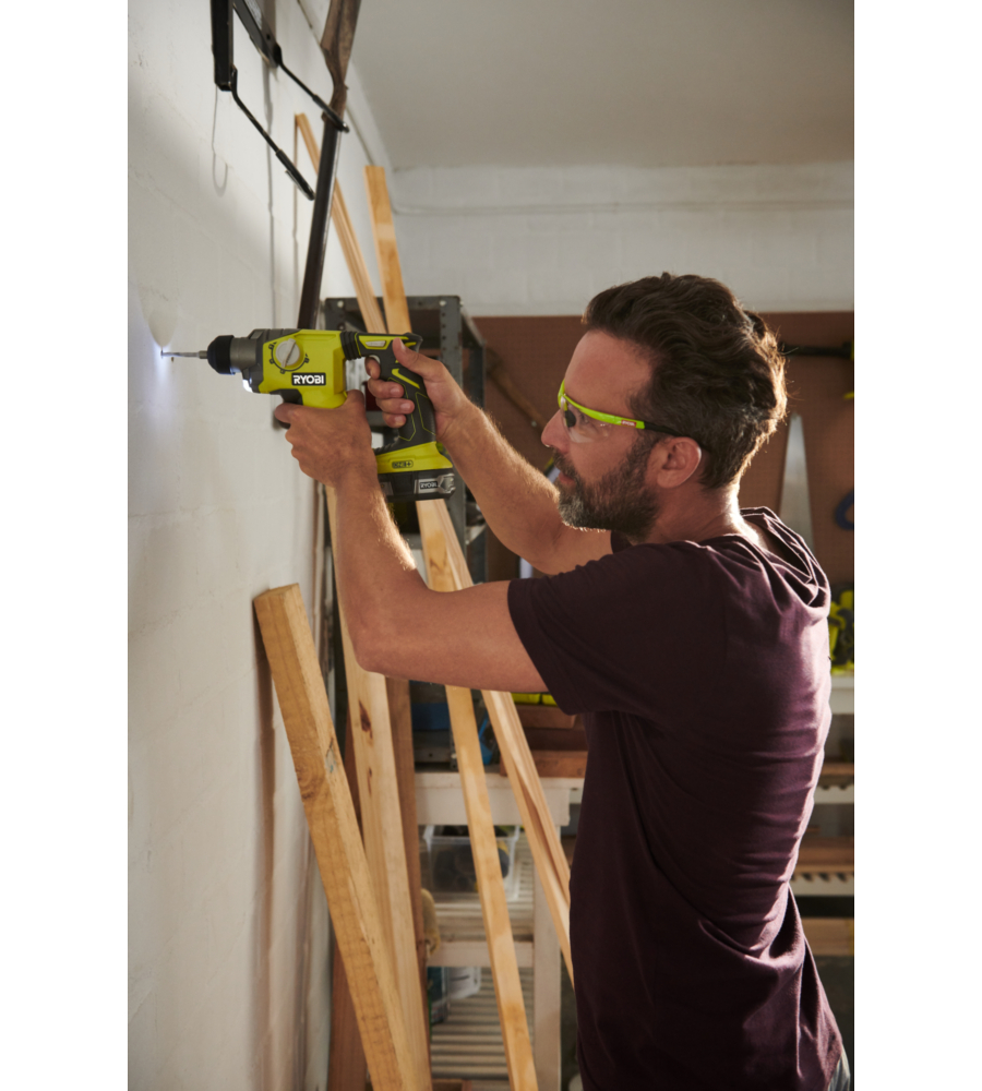 TRAPANO TASSELLATORE A BATTERIA RYOBI "R18SDS-0" 3+1 FUNZIONI 18V, SOLO CORPO MACCHINA