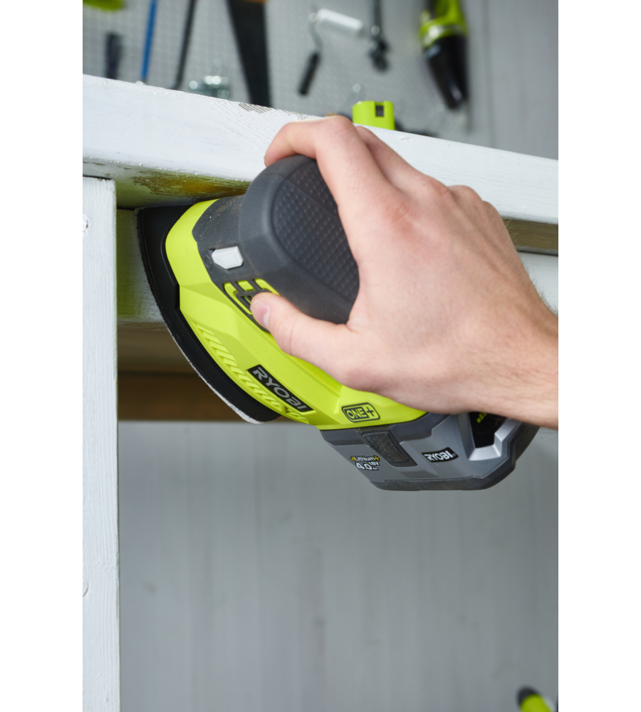 LEVIGATRICE ORBITALE PALMARE A BATTERIA RYOBI "R18PS-0" 18V, SOLO CORPO MACCHINA