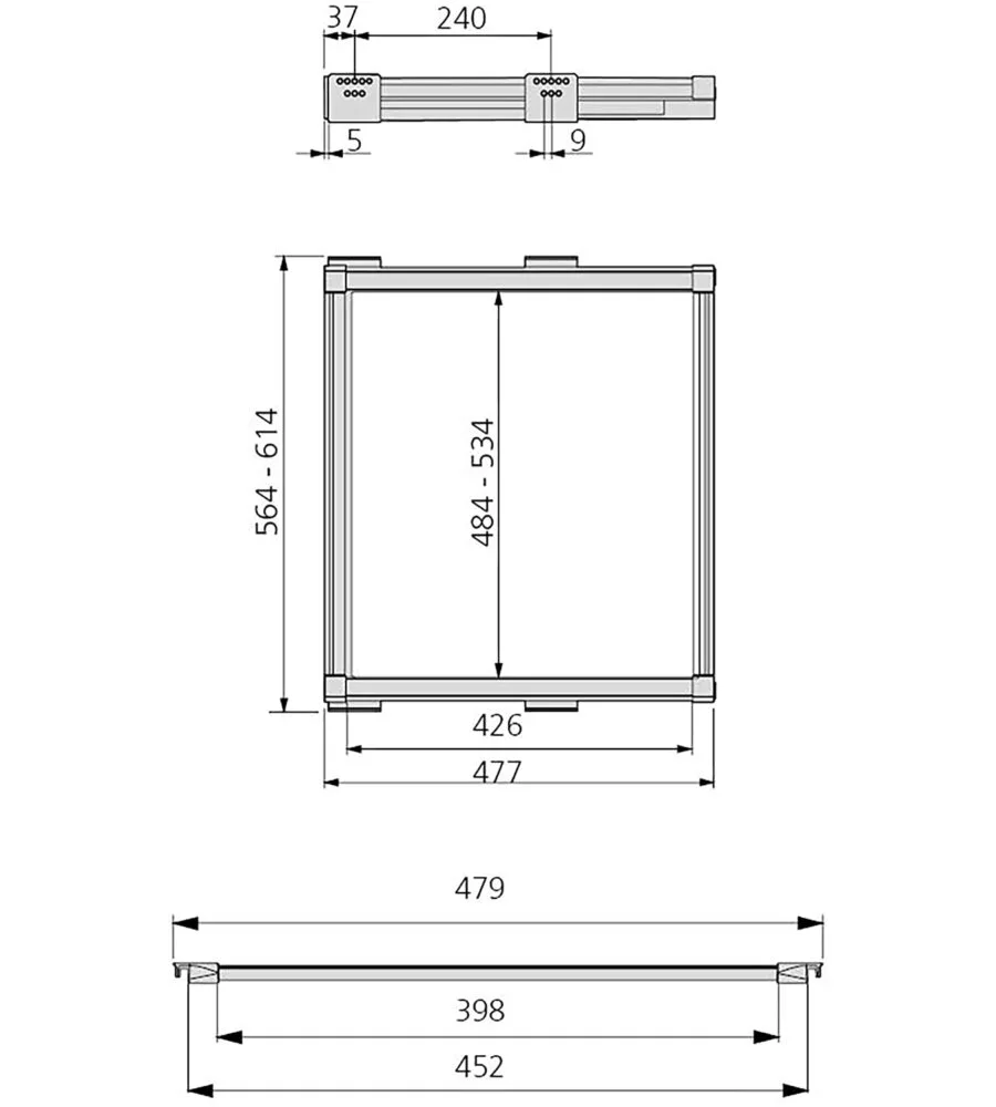 PORTAPANTALONI ESTRAIBILE MOKA ADATTABILE 564-614 MM