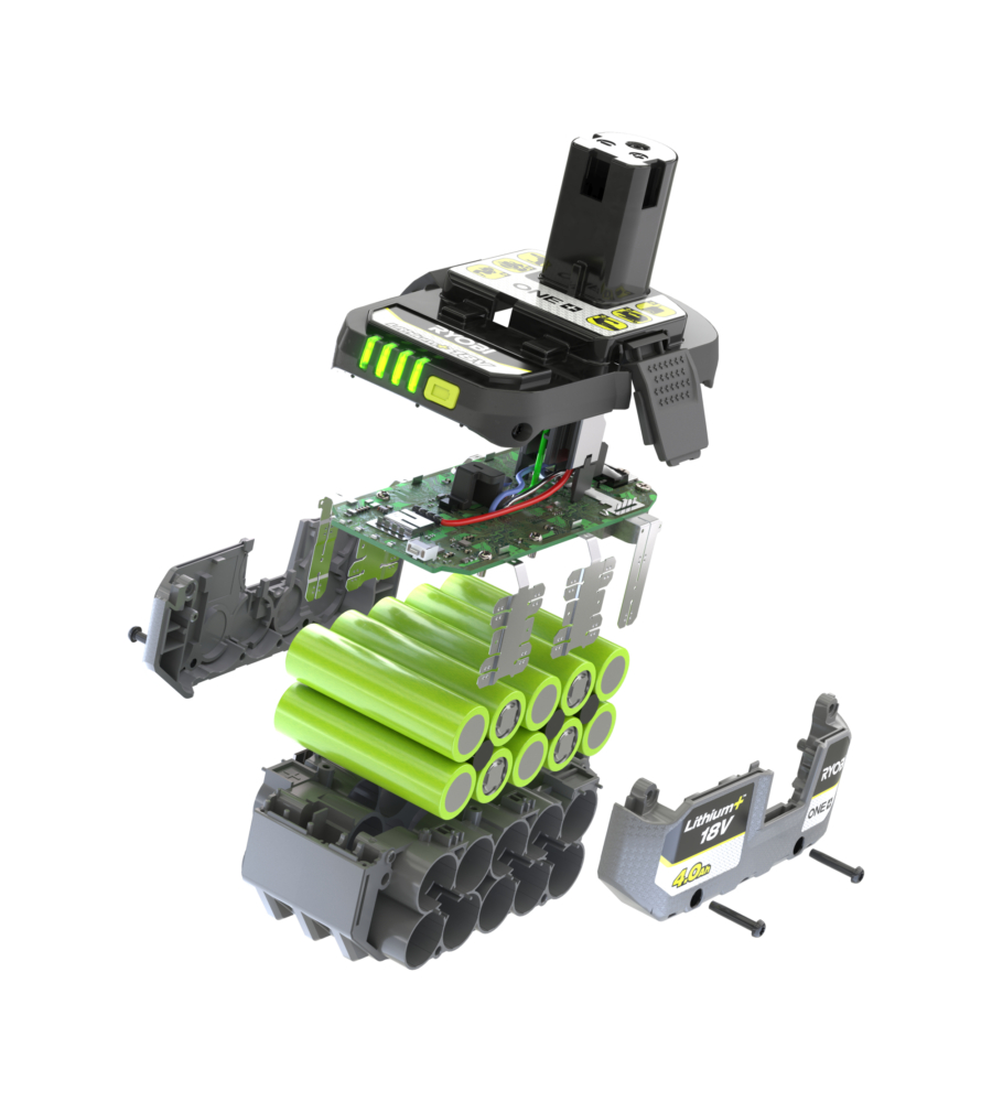 KIT CARICABATTERIE SINGOLO E BATTERIA DI RICAMBIO RYOBI "RC18120-140X" 18V 4AH