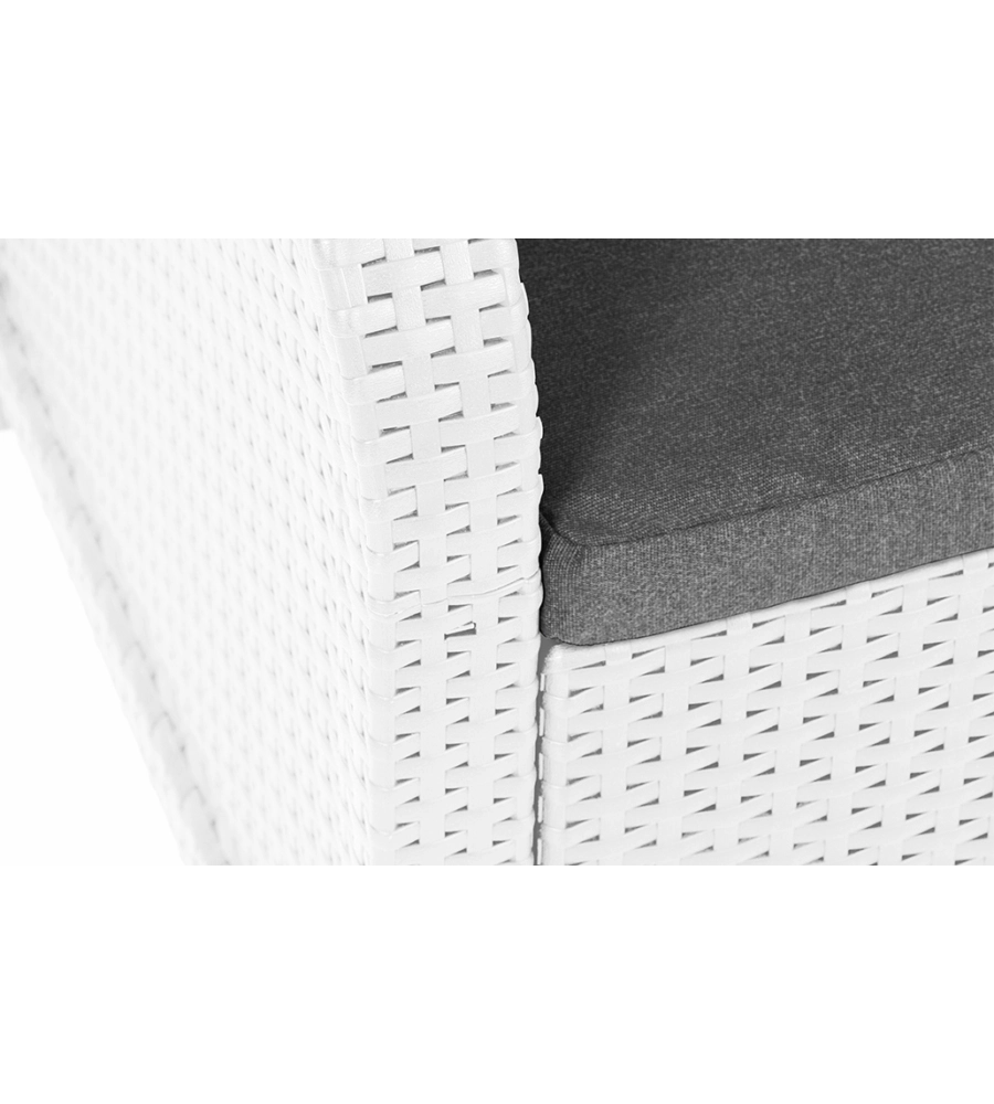SET DA GIARDINO "ROSALIE LOUNGE" CON DUE POLTRONE, DIVANO 2 POSTI E TAVOLINO COLORE BIANCO - KETER