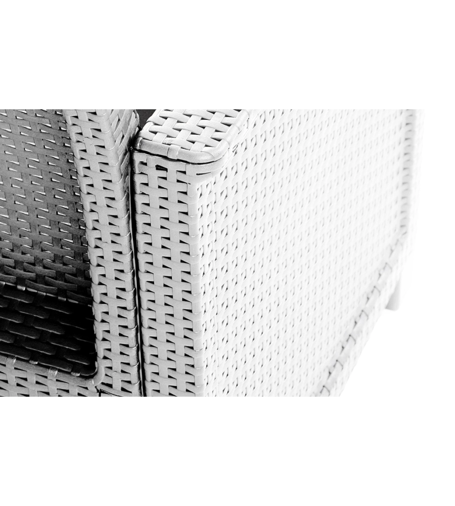SET DA GIARDINO "ROSALIE LOUNGE" CON DUE POLTRONE, DIVANO 2 POSTI E TAVOLINO COLORE BIANCO - KETER