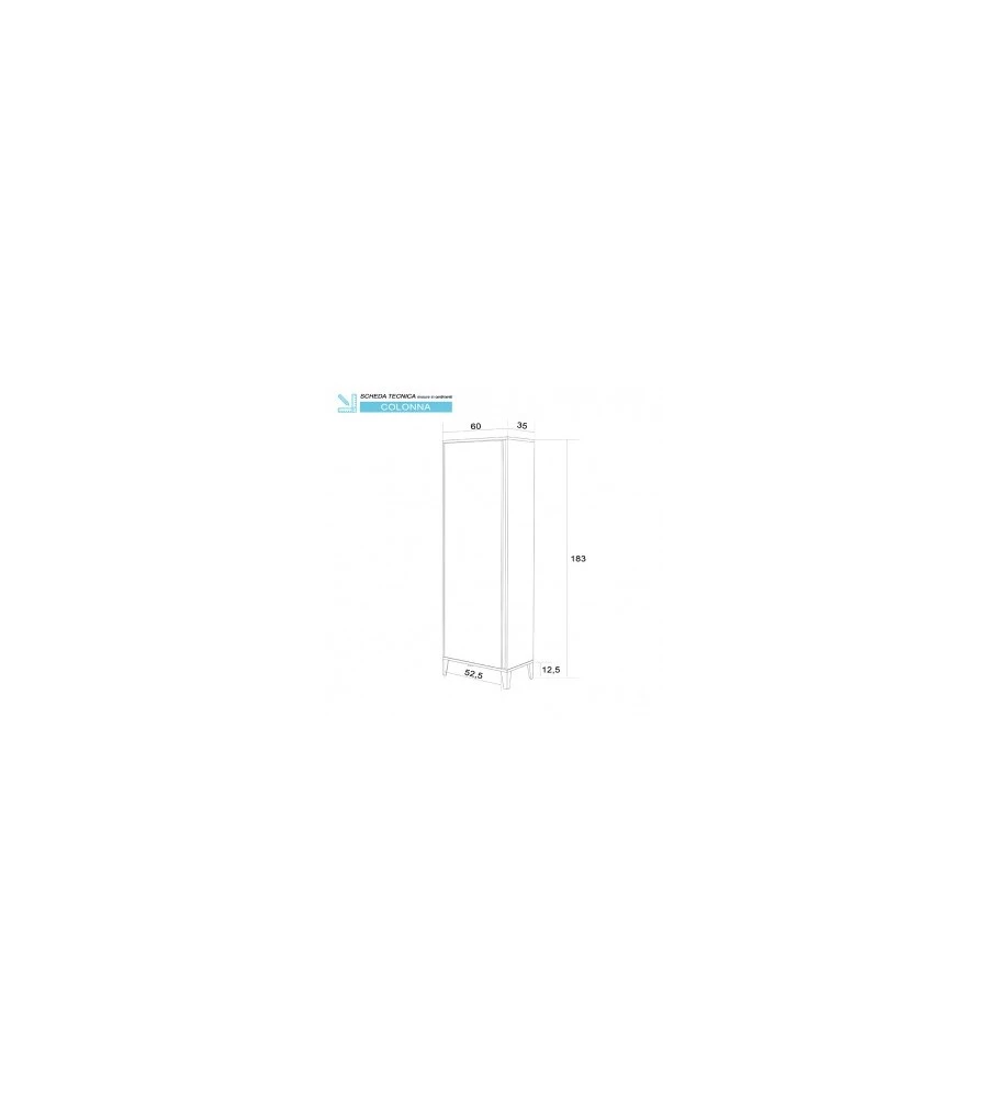 ARMADIO PORTASCOPE ROVERE SCURO, 60X35X183CM