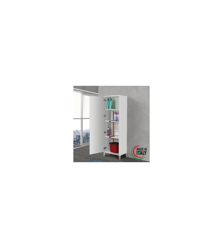 ARMADIO PORTASCOPE BIANCO, 60X35X183CM