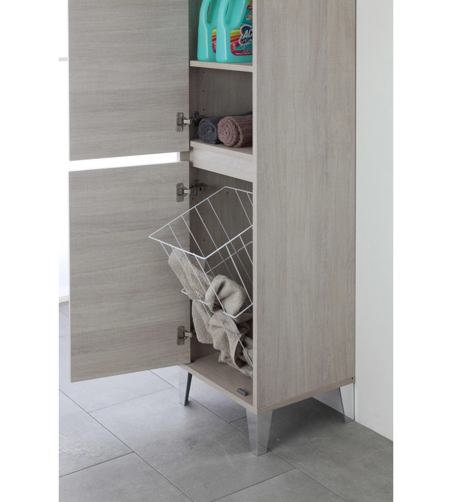 COLONNA PORTA BIANCHERIA ROVERE SCURO 40X35X183 CM