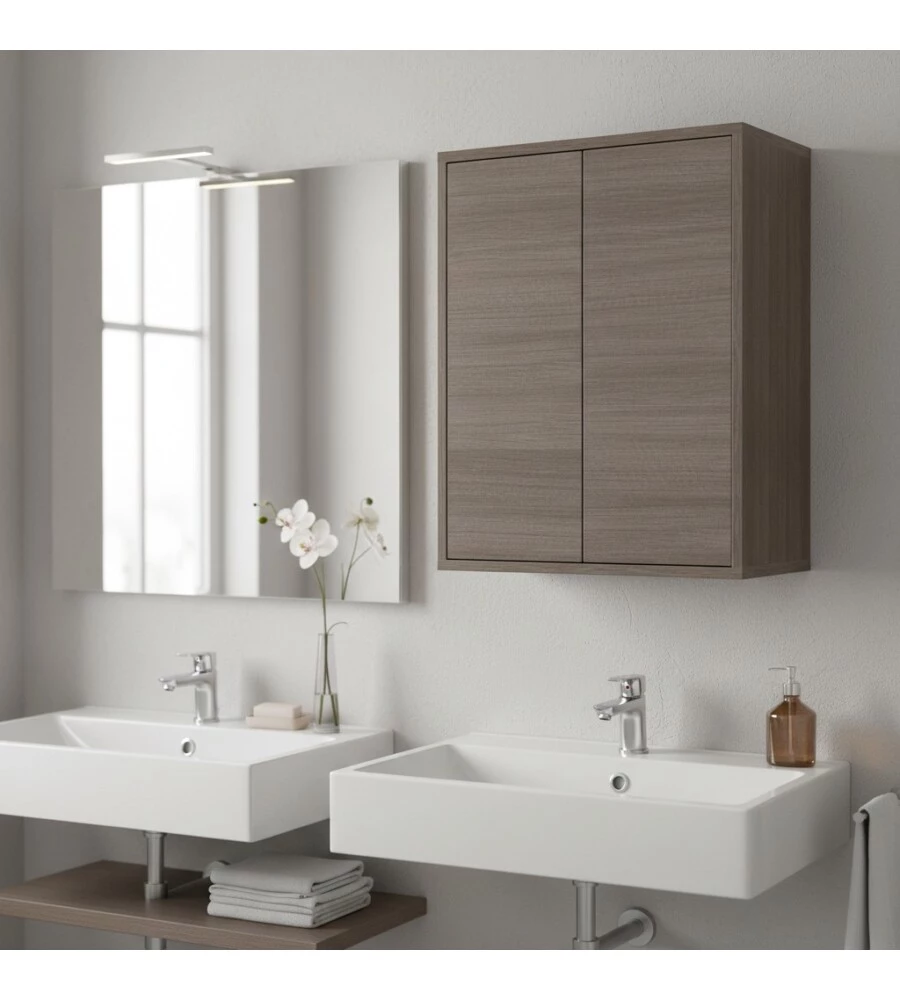 PENSILE 2 ANTE ROVERE SCURO, 60X72X30 CM