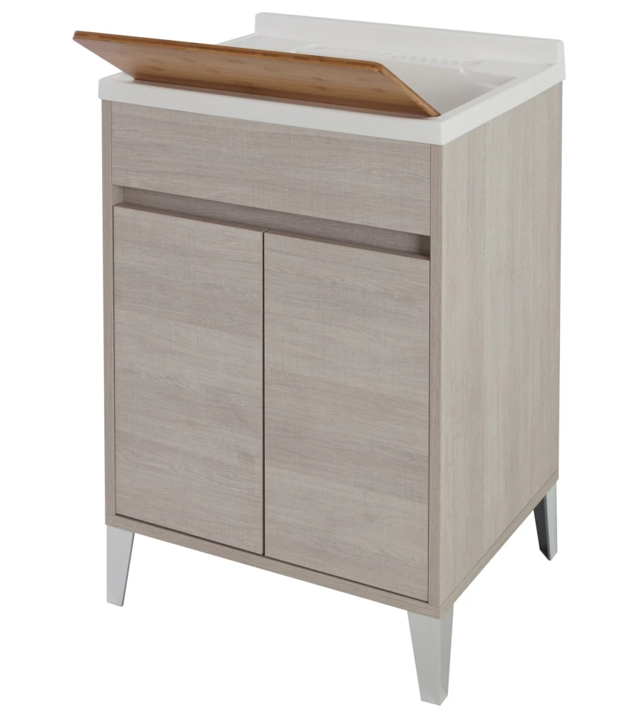 LAVATOIO ROVERE CHIARO 2 ANTE, 60X84X50 CM