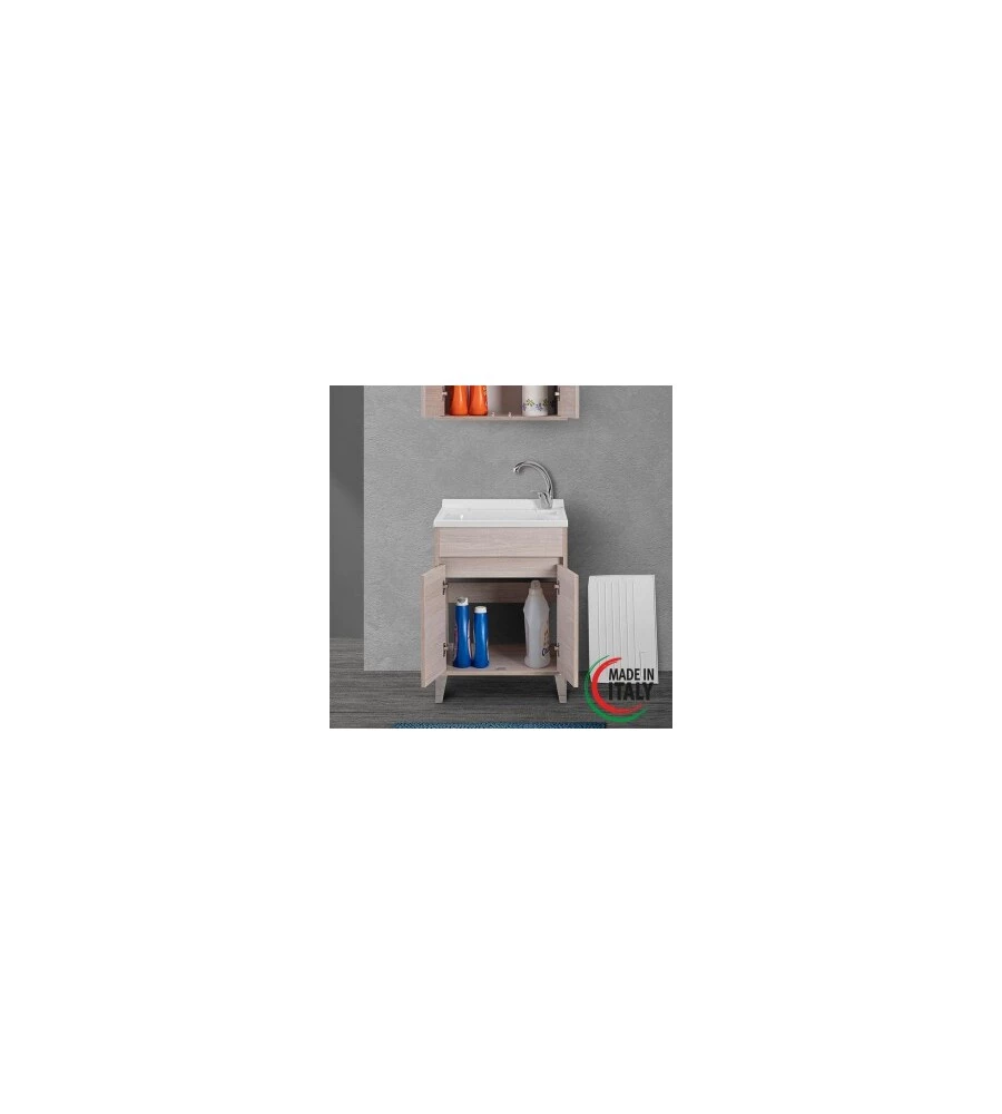 LAVATOIO ROVERE CHIARO 2 ANTE, 60X84X50 CM