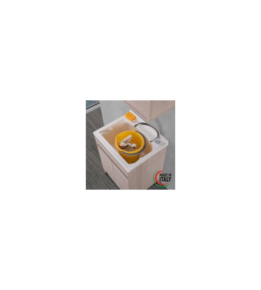 LAVATOIO ROVERE CHIARO 2 ANTE, 60X84X50 CM