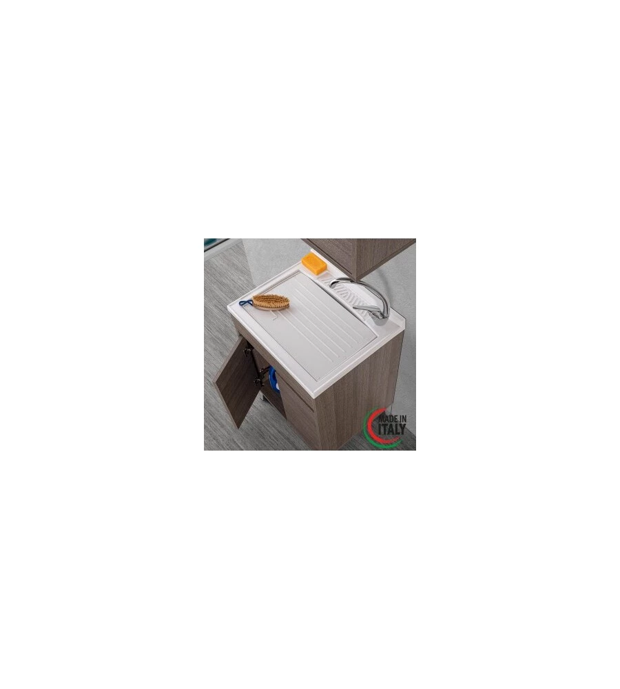 LAVATOIO ROVERE SCURO 2 ANTE, 60X84X50 CM
