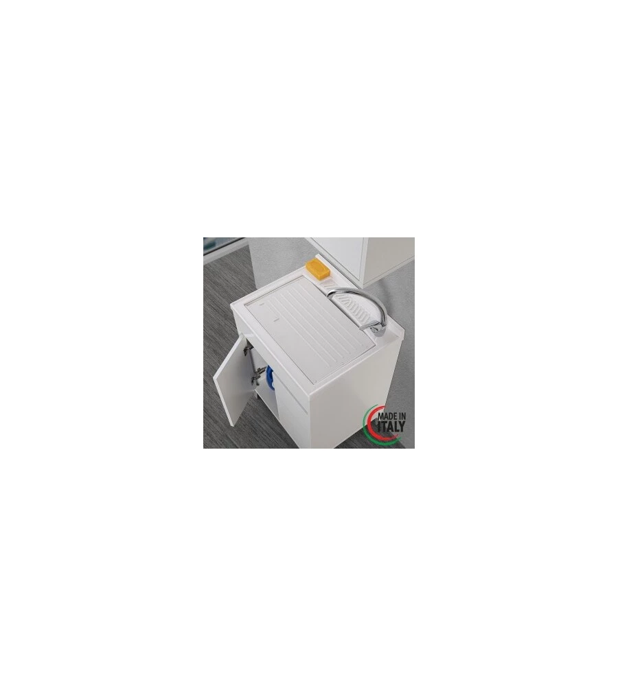 LAVATOIO BIANCO LACCATO 2 ANTE, 60X84X50 CM