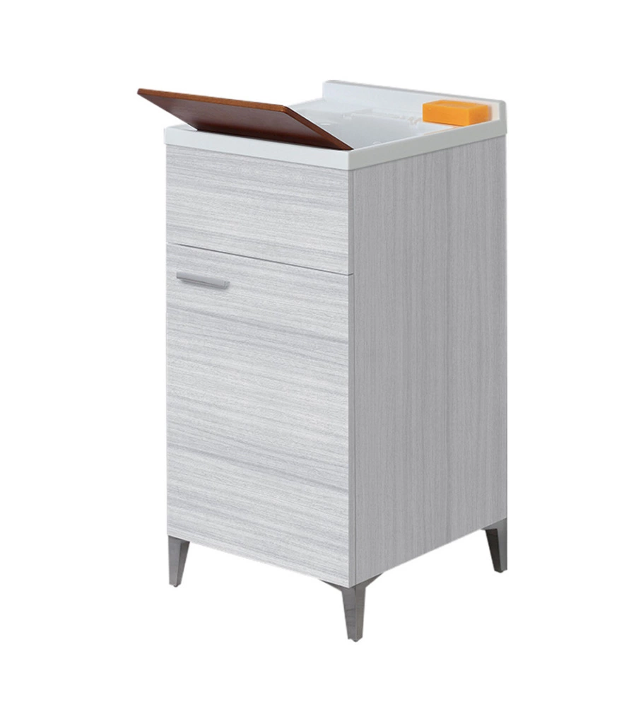 LAVATOIO "SLIM" ROVERE GRIGIO, 45X50X83 CM