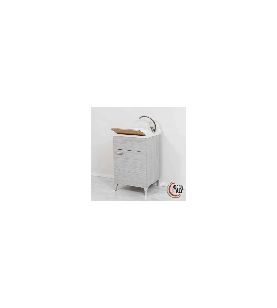 LAVATOIO "SLIM" ROVERE GRIGIO, 50X50X83 CM