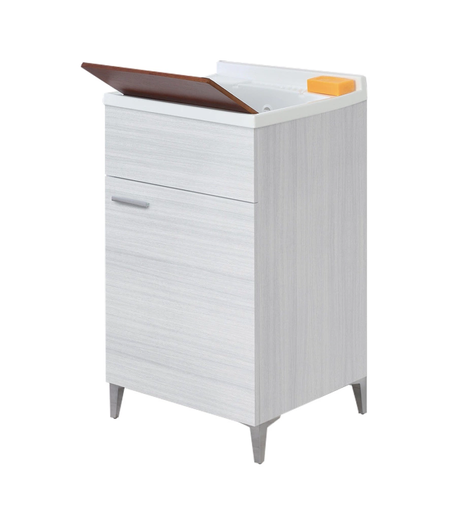 LAVATOIO "SLIM" ROVERE GRIGIO, 50X50X83 CM