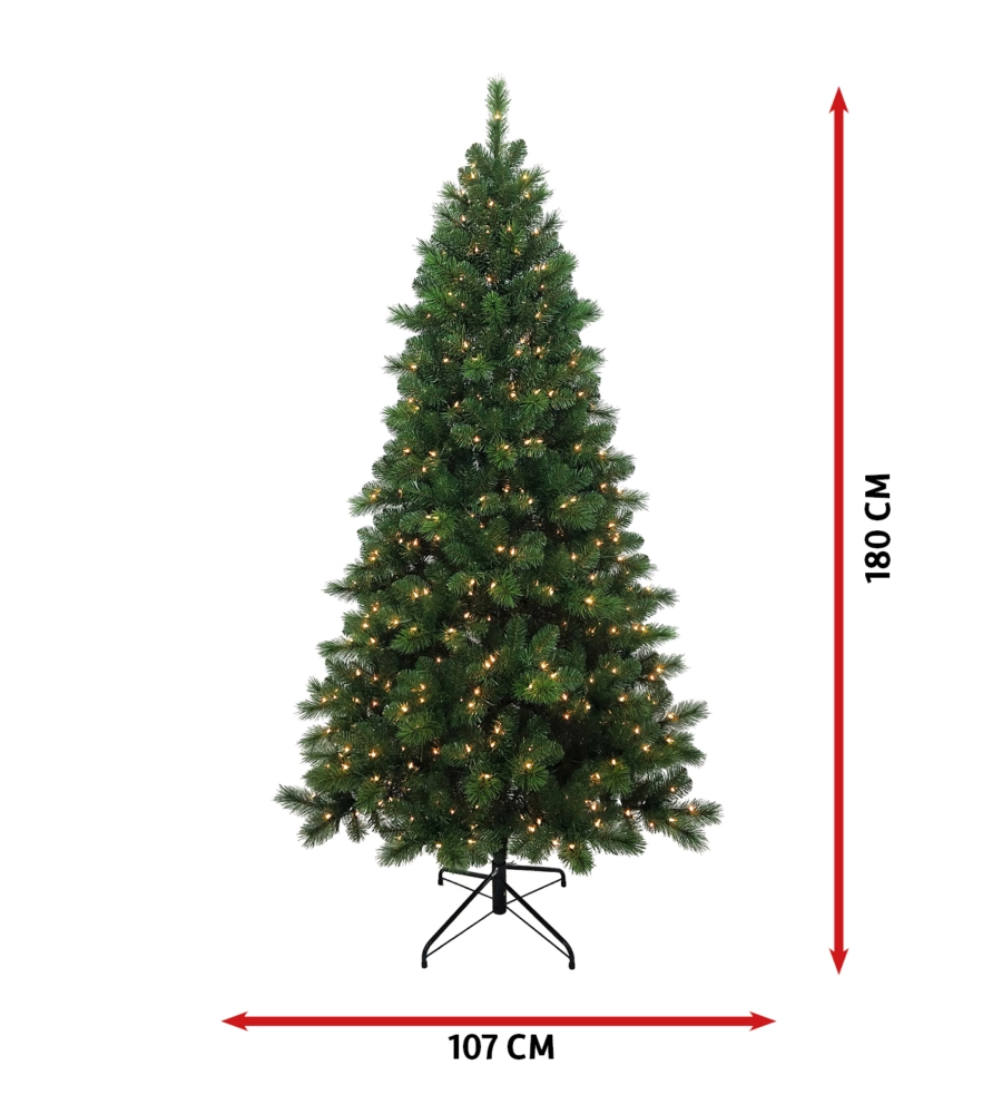 ALBERO DI NATALE "STELLA" CON 250 LUCI A LED INTEGRATE BIANCO CALDO, 180 CM