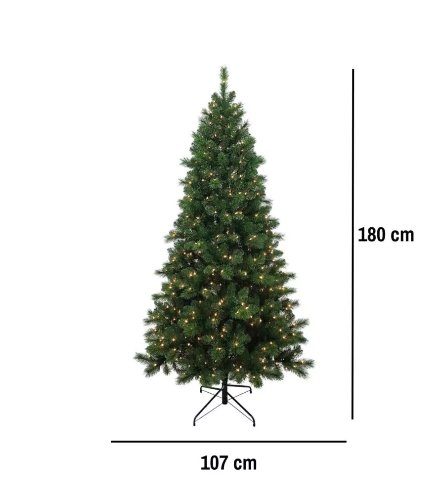 ALBERO DI NATALE ARTIFICIALE XMAS JOY "STELLA" VERDE CON LED INTEGRATI BIANCO CALDO 180 CM