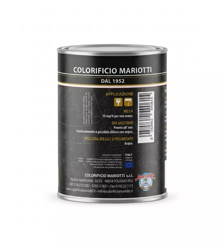 PITTURA ALL'ACQUA NERO OPACO 500 ML