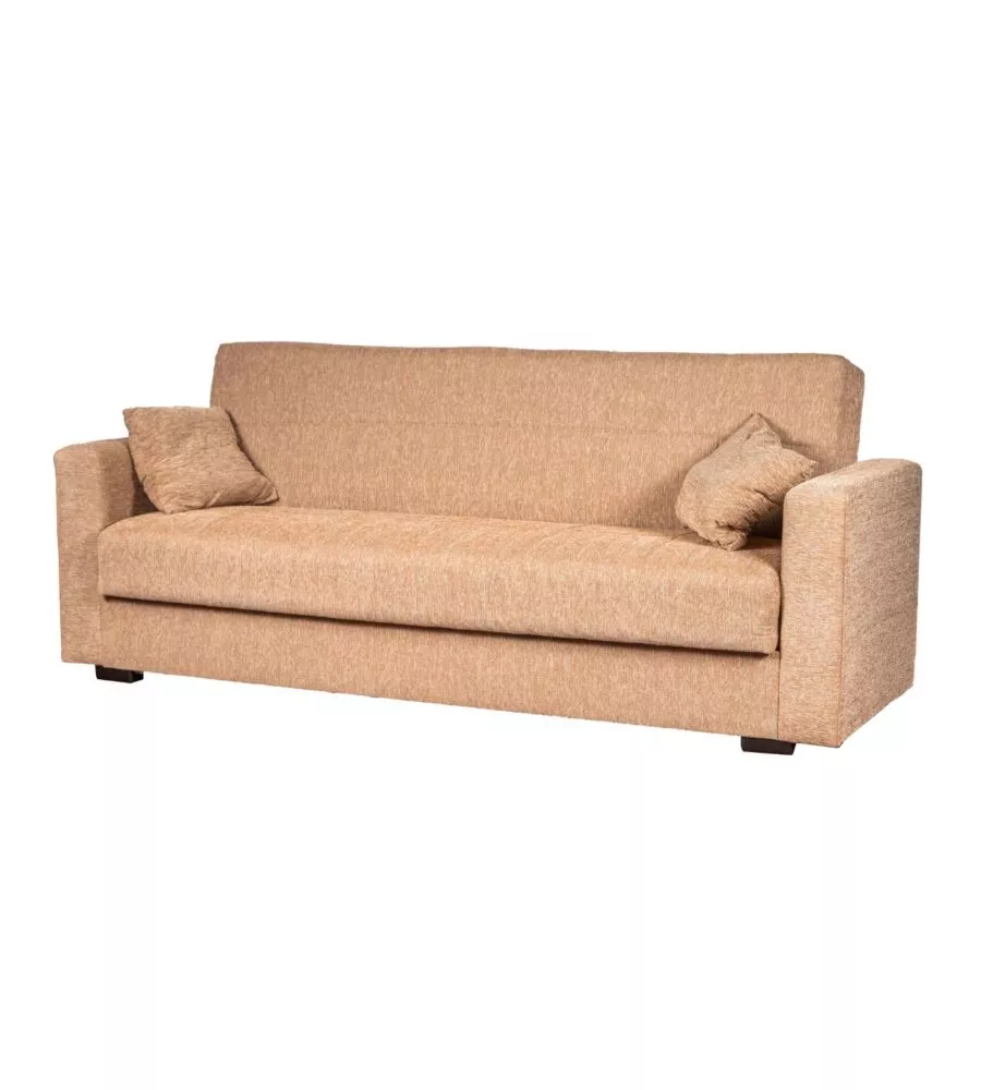 DIVANO LETTO "NORA" 3 POSTI TESSUTO BEIGE, 212X80X87 CM