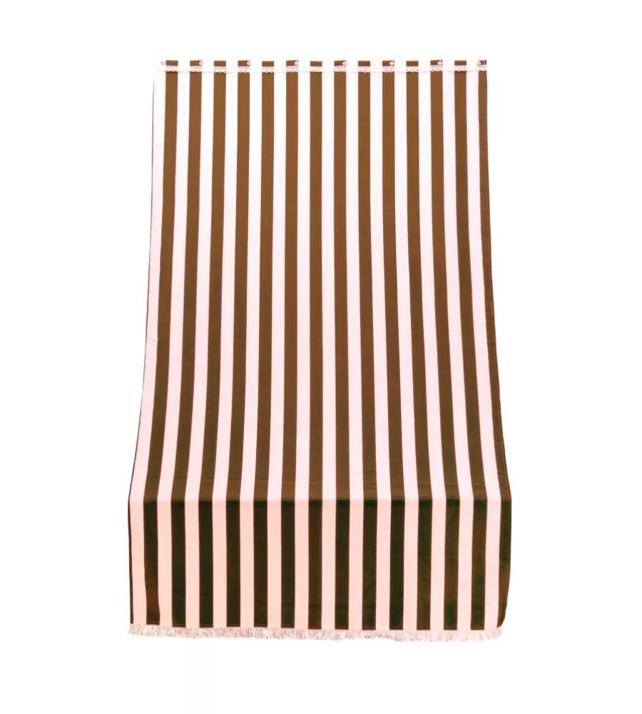 TENDA DA SOLE CON ANELLI PER PORTA ESSENZA RIGHE MARRONE H 250X140 CM