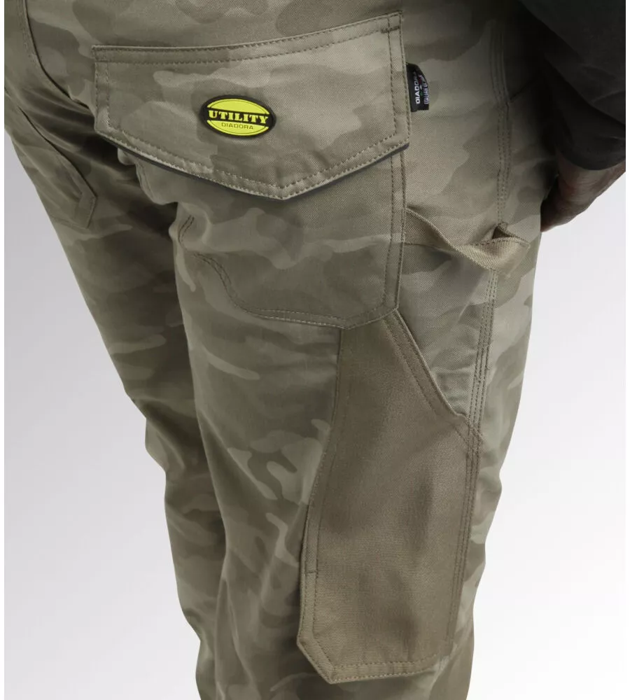 DIADORA PANTALONE DA LAVORO PANT ROCK CAMO PERFORMANCE GRIGIO CAMOUFLAGE, TG. L