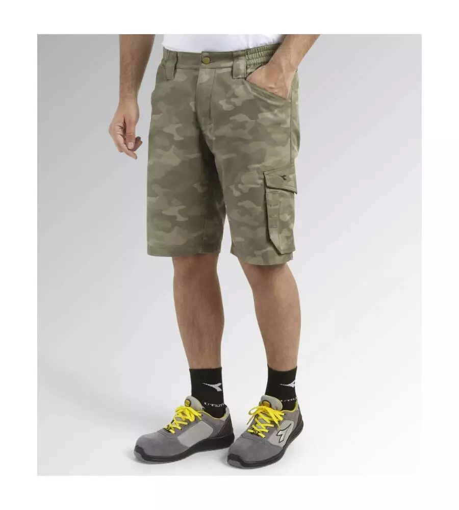 DIADORA BERMUDA DA LAVORO POLY CAMO GRIGIO CAMOUFLAGE, TG. M
