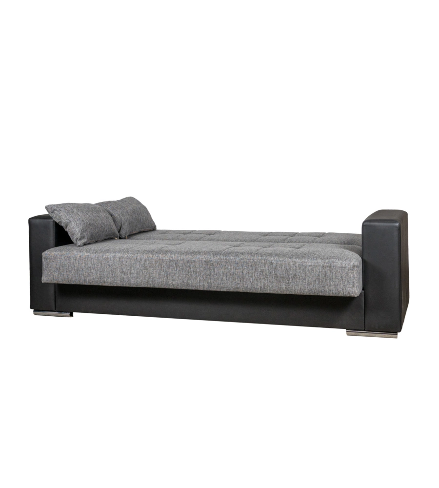 DIVANO LETTO "PADOVA" 3 POSTI NERO E GRIGIO, 230X93X97 CM