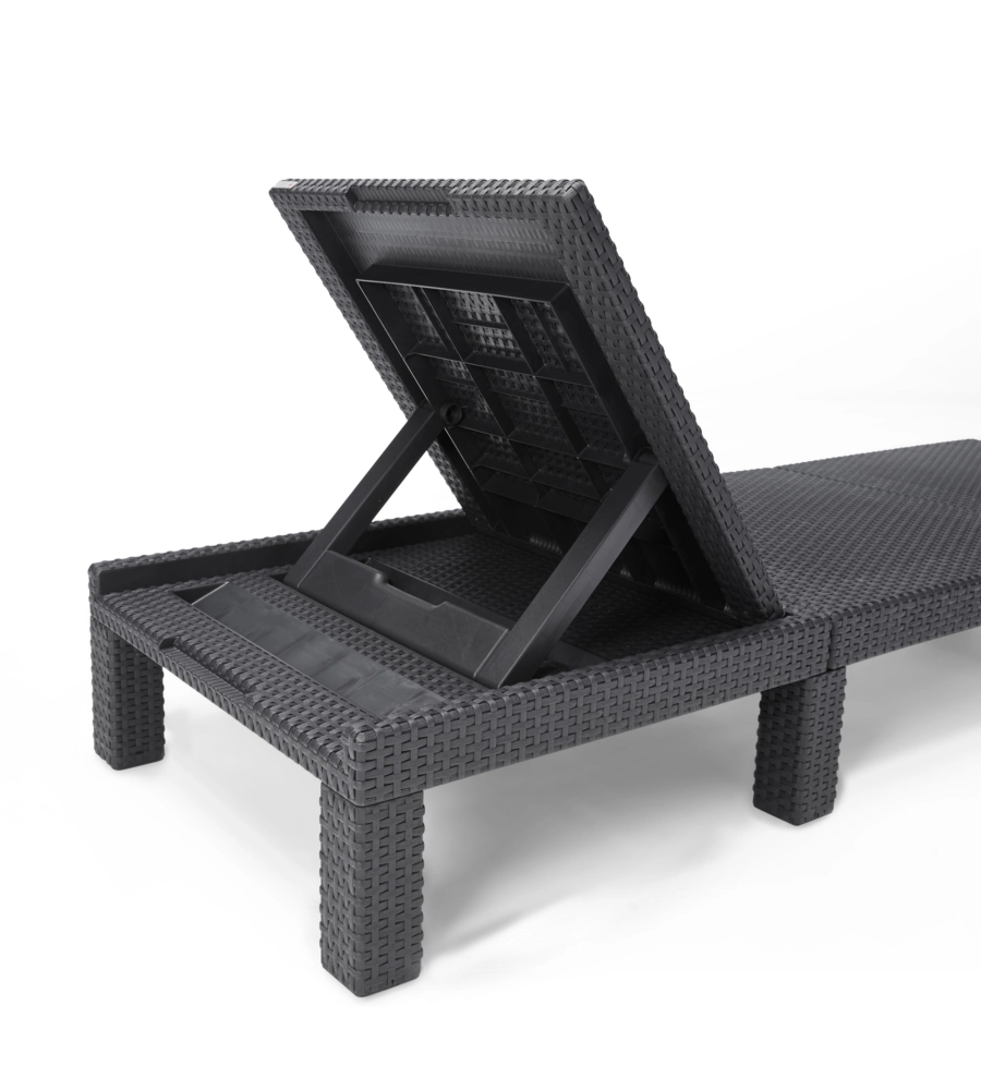 SET 2 PEZZI LETTINO PRENDISOLE "DAYTONA SUNLOUNGER" COLORE GRAFITE, 187,5X58X29 CM - KETER
