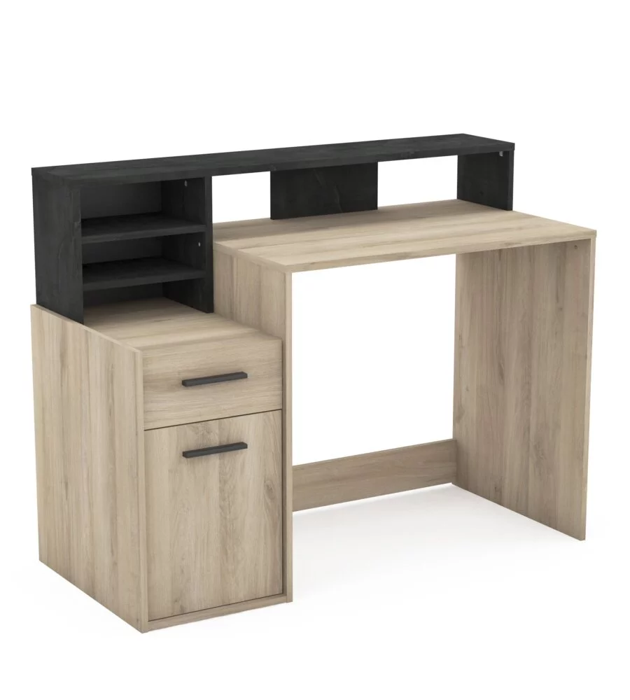 SCRIVANIA "DELPHI" LEGNO E NERO, 126,2X59,8X93,5 CM