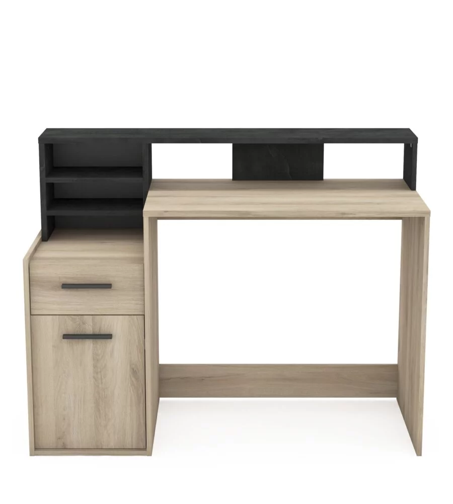 SCRIVANIA "DELPHI" LEGNO E NERO, 126,2X59,8X93,5 CM