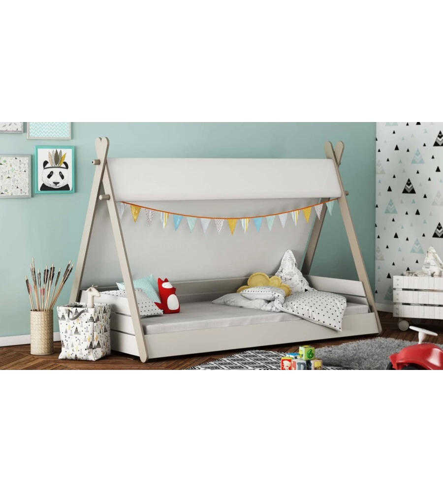 LETTO SINGOLO PER BAMBINI A TENDA 95,6X159,5X107,7 CM