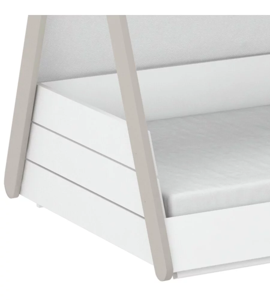 LETTO SINGOLO PER BAMBINI A TENDA 95,6X159,5X107,7 CM