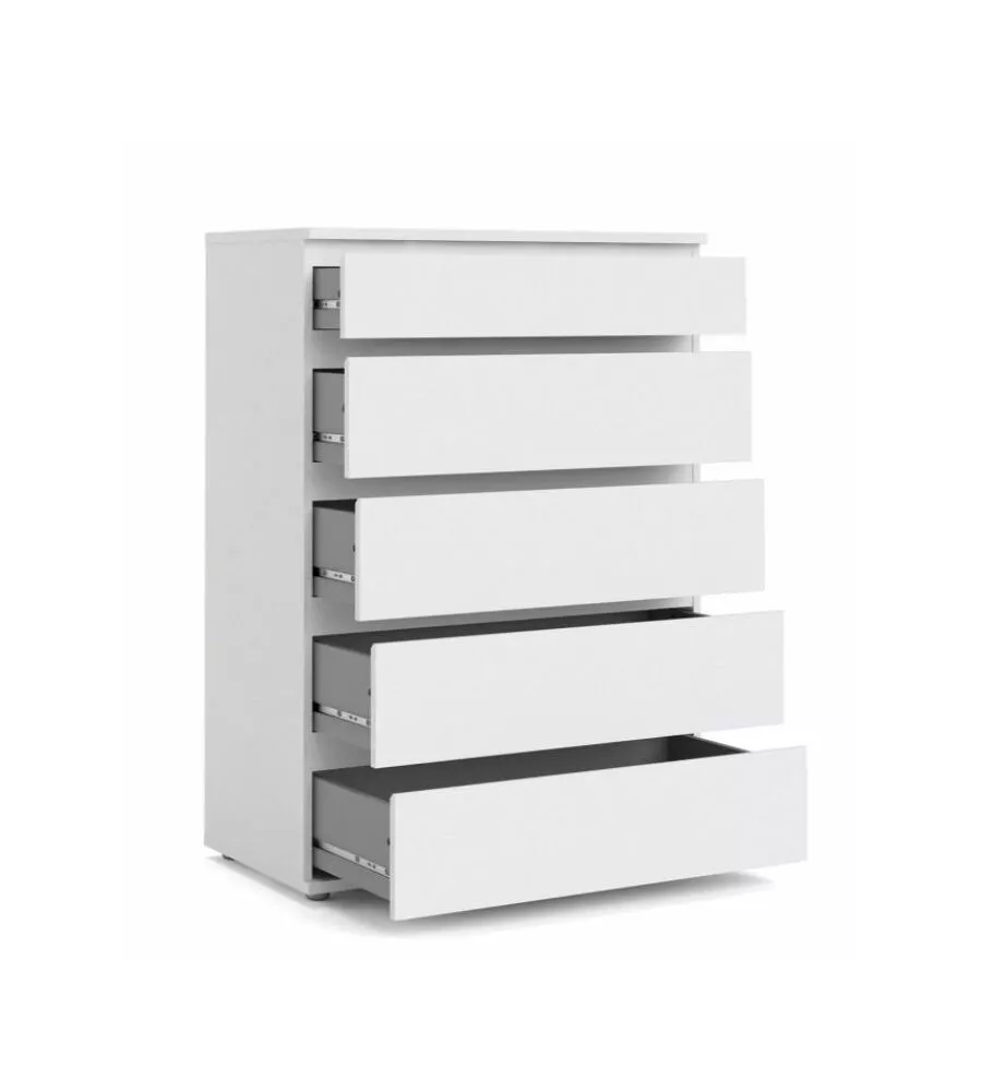 CASSETTIERA "NOVA" CON 5 CASSETTI BIANCA, 76X106X40 CM