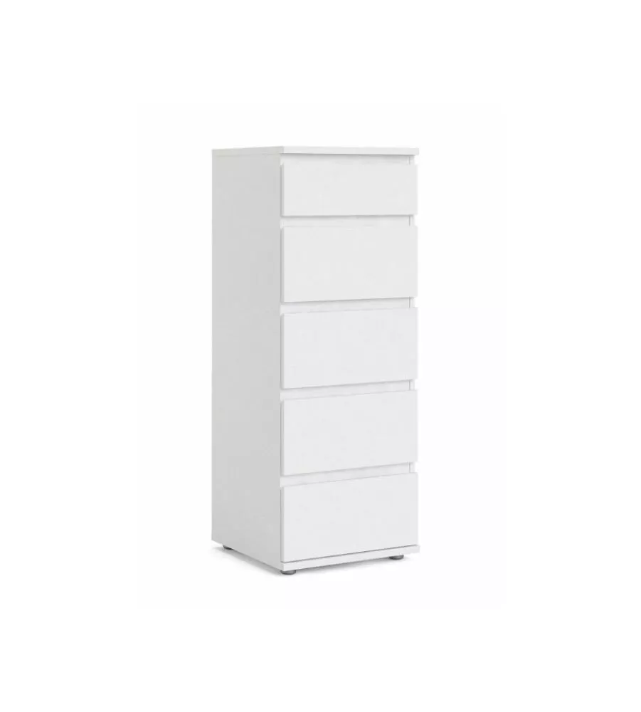 CASSETTIERA "NOVA" CON 5 CASSETTI BIANCO, 40X106X40 CM