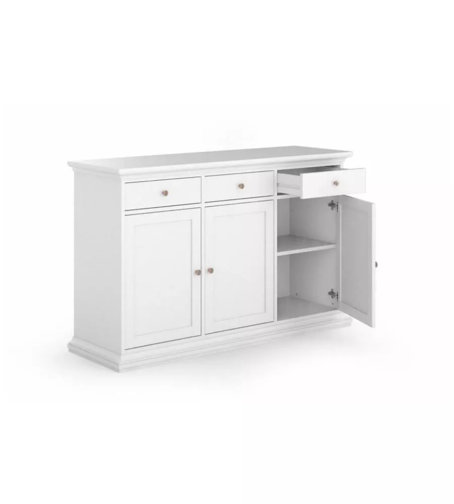 BUFFET "PARIS" CON 3 CASSETTI E 3 ANTE, 143,7X91,7X46,1 CM