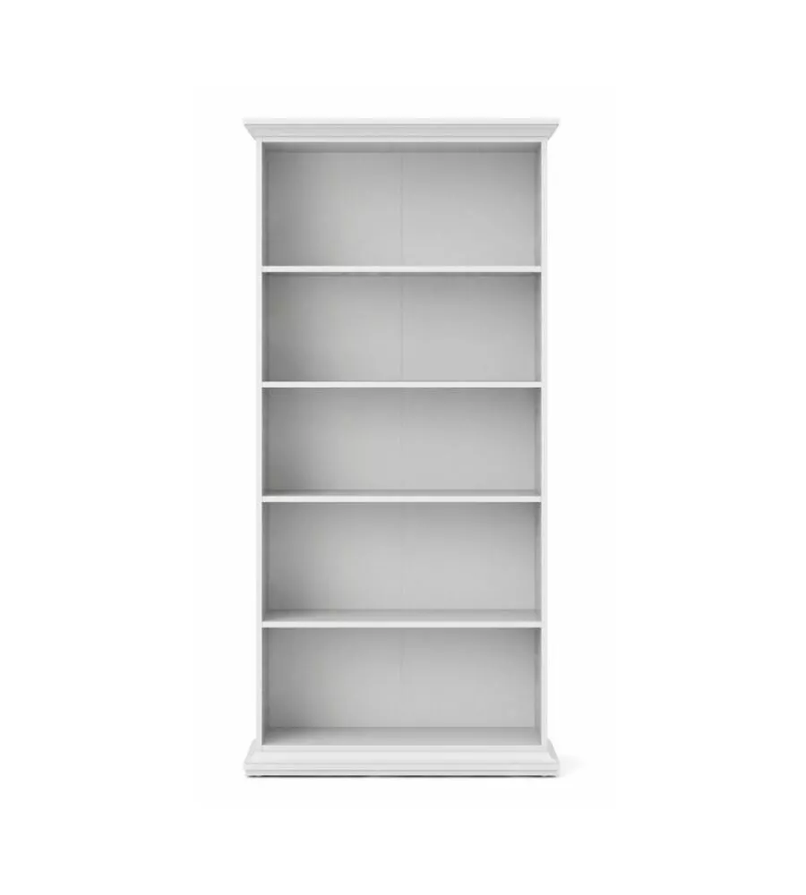 LIBRERIA "PARIS" BIANCA CON 4 RIPIANI, 96X36X200 CM