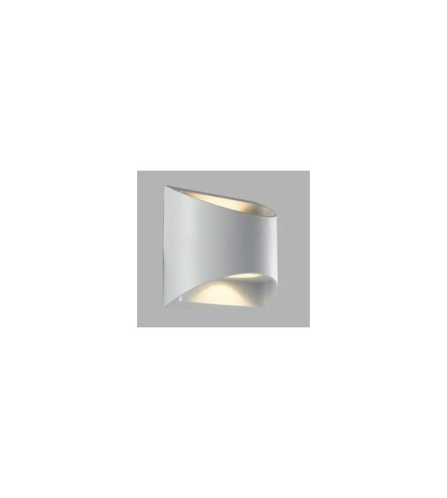 APPLIQUE A LED "VEYRON" IN ALLUMINIO GOFFRATO BIANCO, 12,3X13X6,9 CM