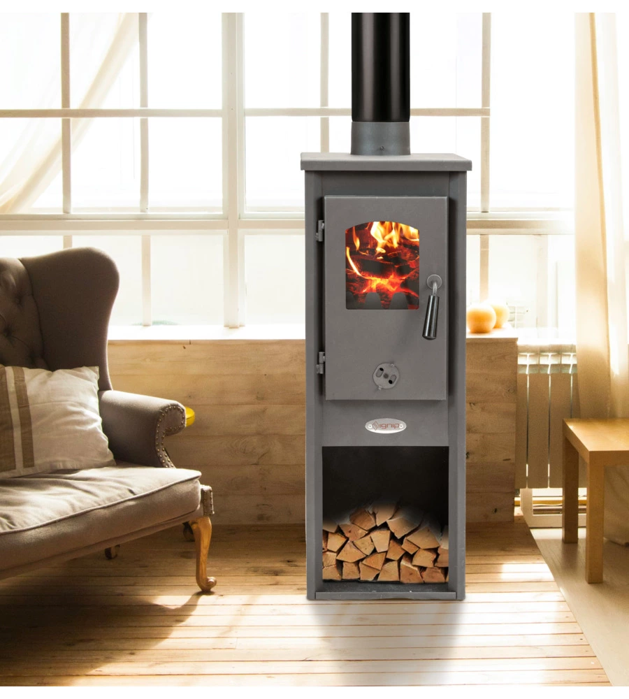 STUFA A LEGNA IGNIP "BERNA" GRIGIO 7 KW