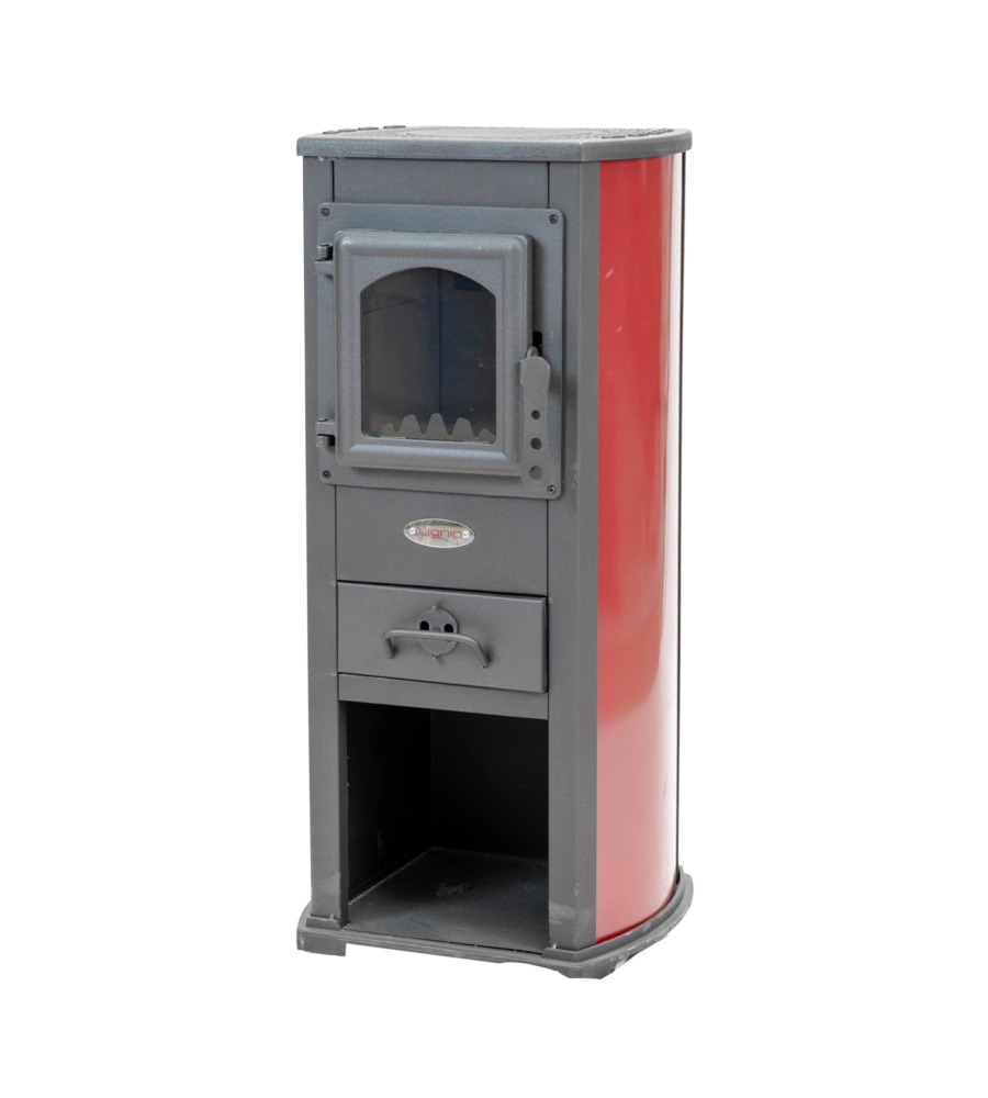 STUFA A LEGNA IGNIP "BERNA LUX" ROSSO SCURO 7 KW