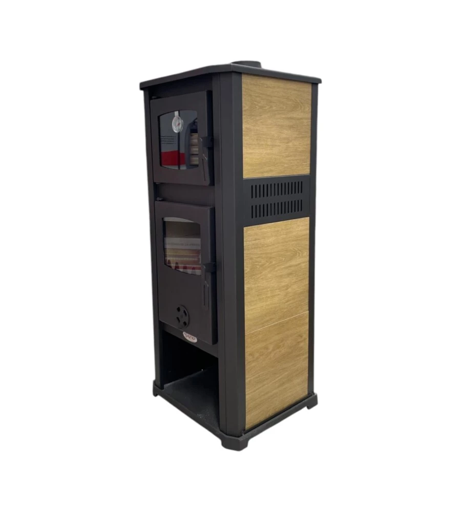 STUFA A LEGNA CON FORNO IGNIP "ROMA" EFFETTO LEGNO 12 KW