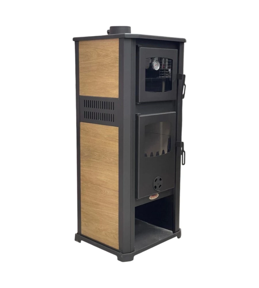 STUFA A LEGNA CON FORNO IGNIP "ROMA" EFFETTO LEGNO 12 KW