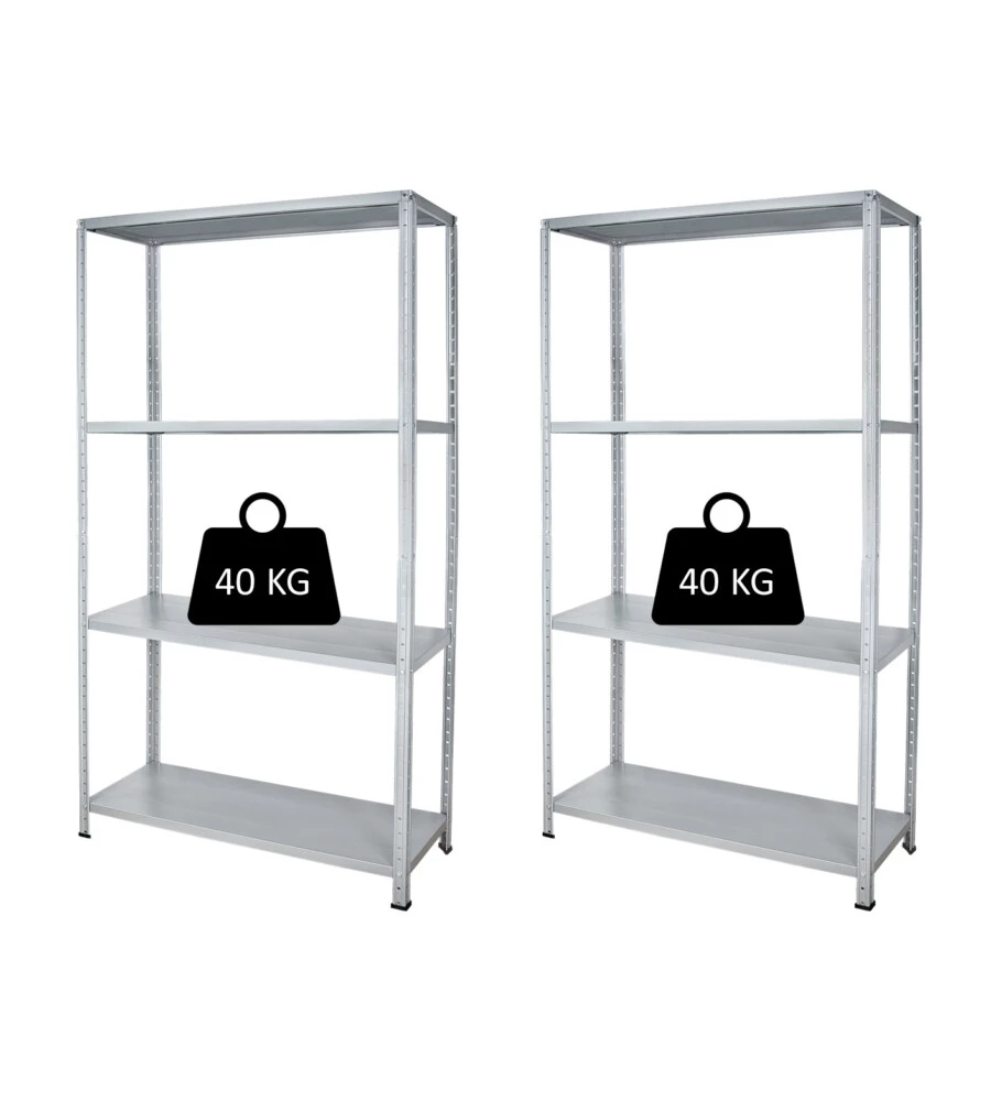 SCAFFALI IN METALLO "MINI" A BULLONE CON 4 PIANI, 75x30x138 CM PORTATA 40 KG - GRIMA