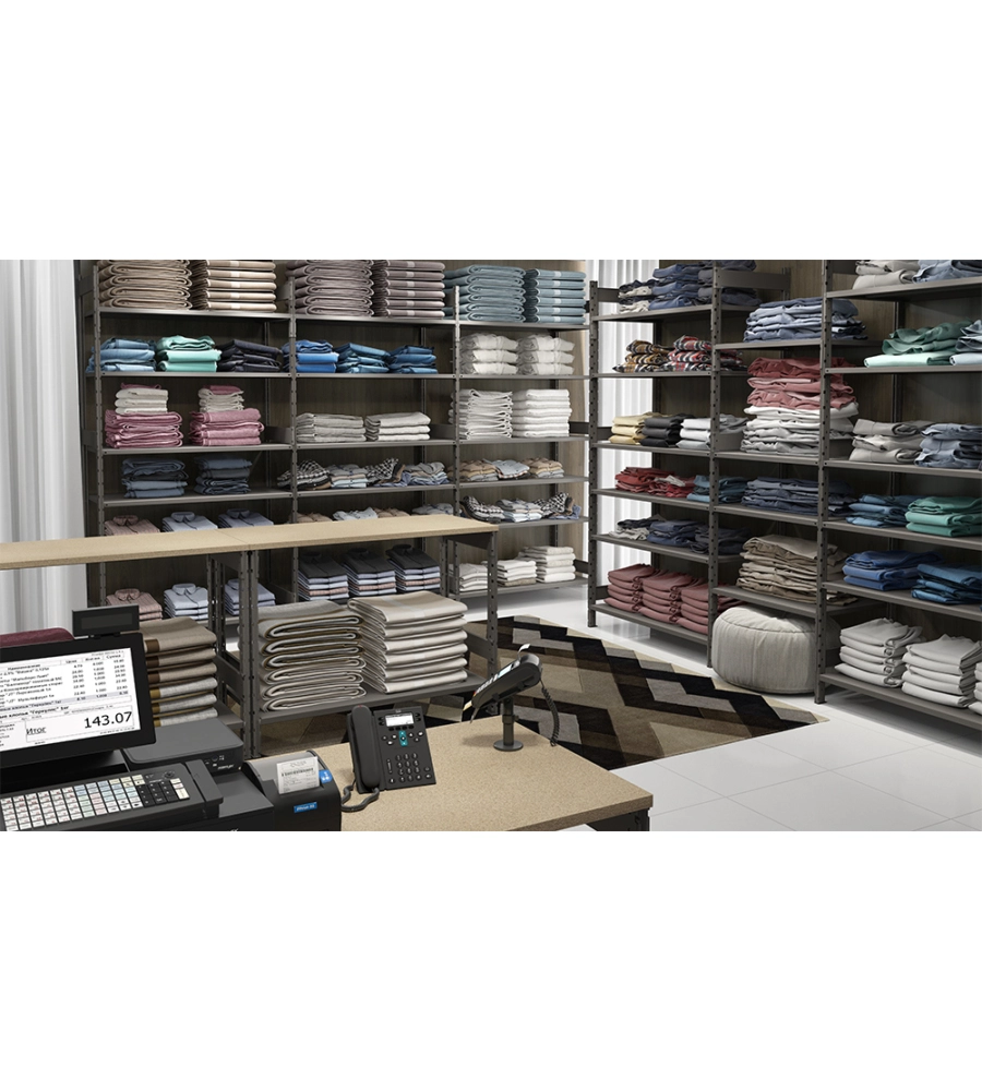 SCAFFALE IN METALLO "KOMPOS" RACK PESANTE CON 3 PIANI A PIANETTI, 186x60x240 CM PORTATA 1200 KG - GRIMA