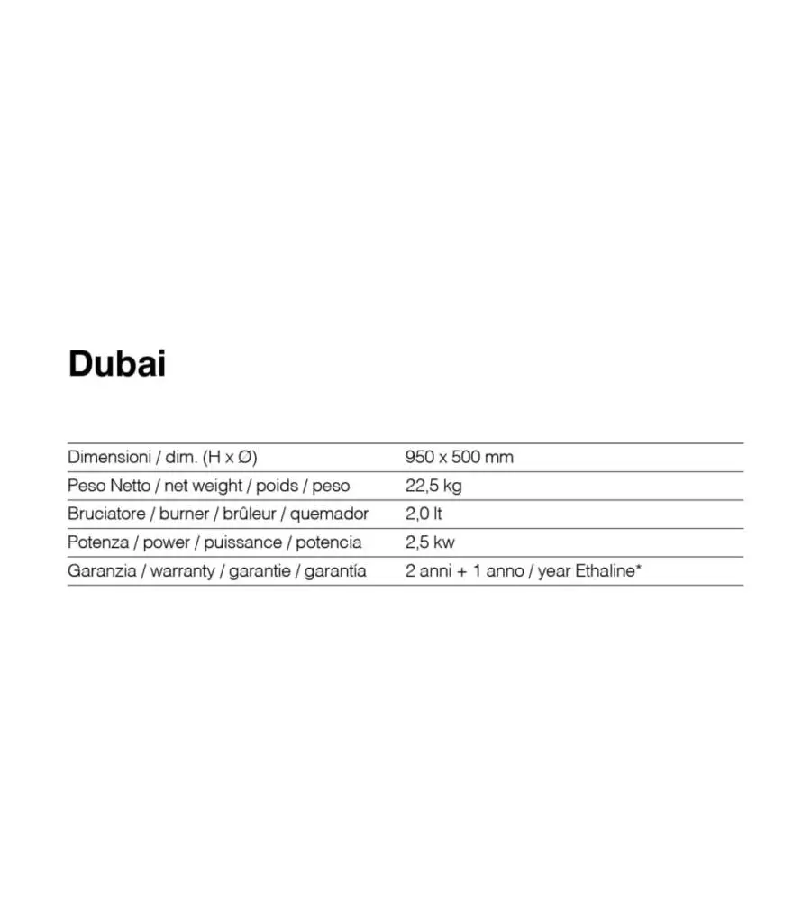 BIOCAMINO DA PAVIMENTO "DUBAI" NERO 2500 W