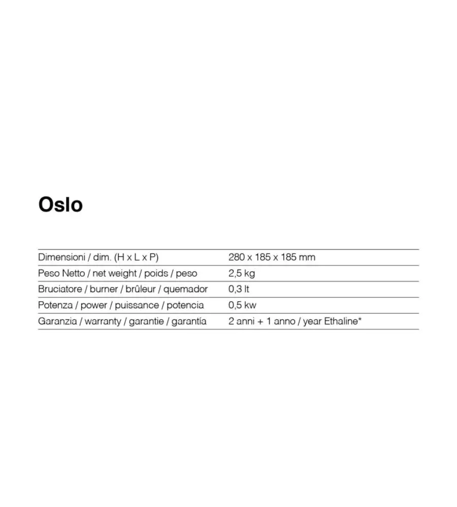 BIOCAMINO DA TAVOLO RUBY MODELLO OSLO NERO