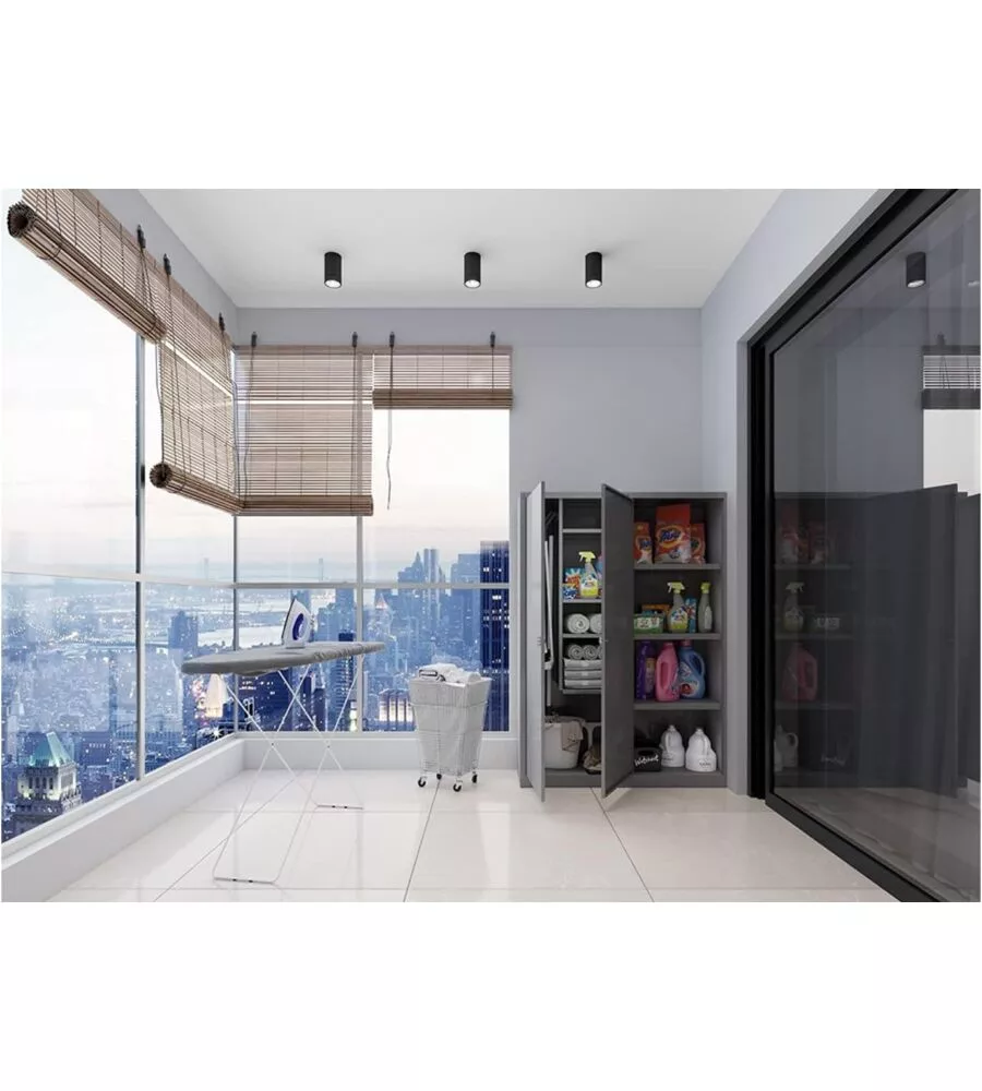 ARMADIO MULTIUSO IN METALLO GRIMA CON 3 PIANI, 60X40X167 CM