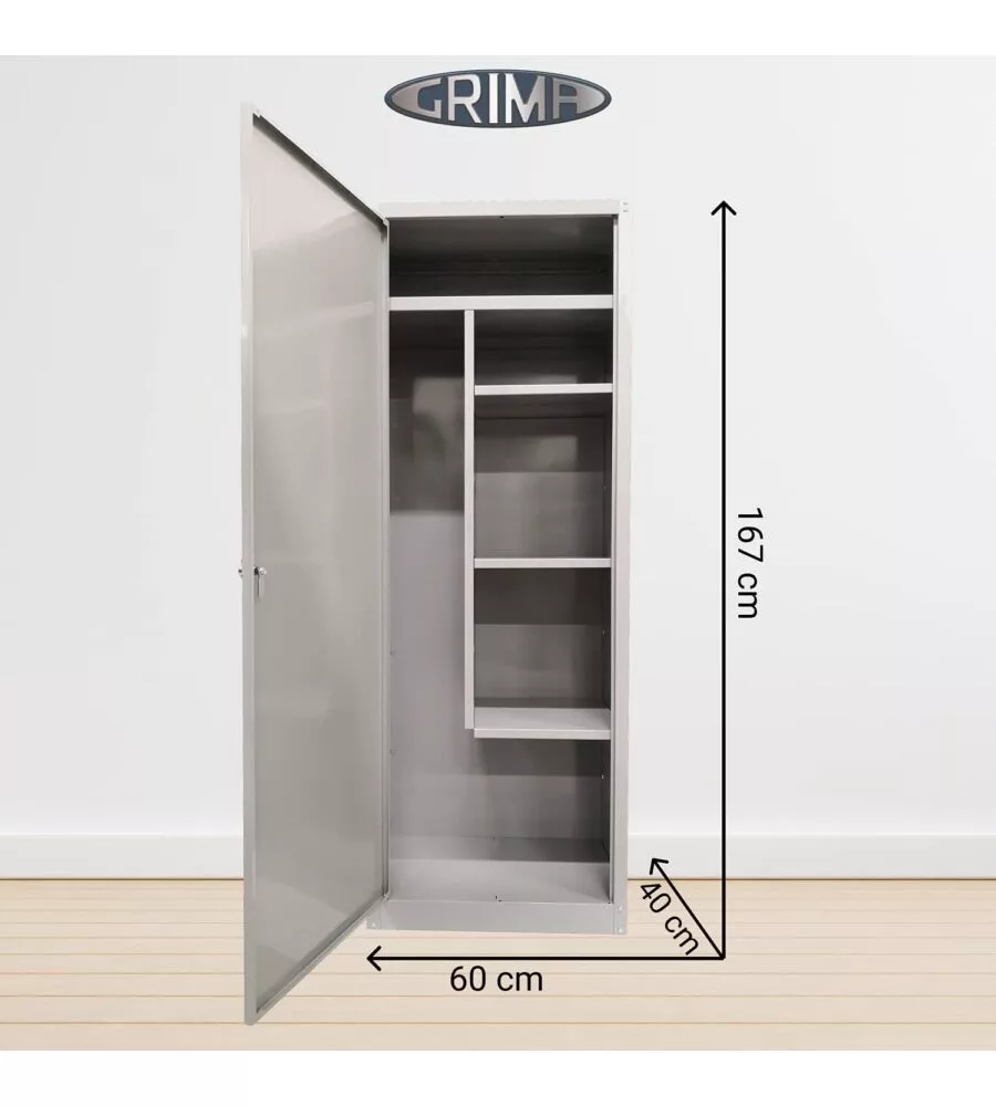 ARMADIO PORTASCOPE IN METALLO GRIMA, 60X40X167 CM