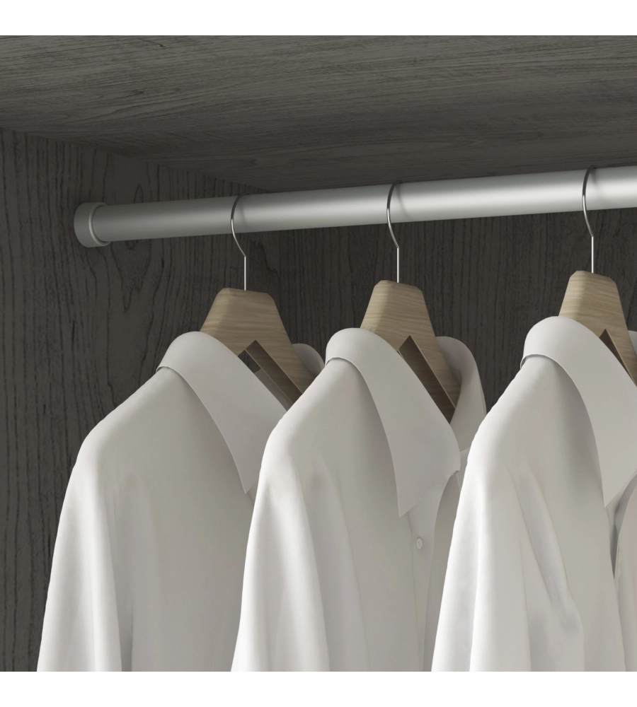 KIT 2 TUBI PER ARMADIO ALLUMINIO COLOR GRIGIO, 750 MM